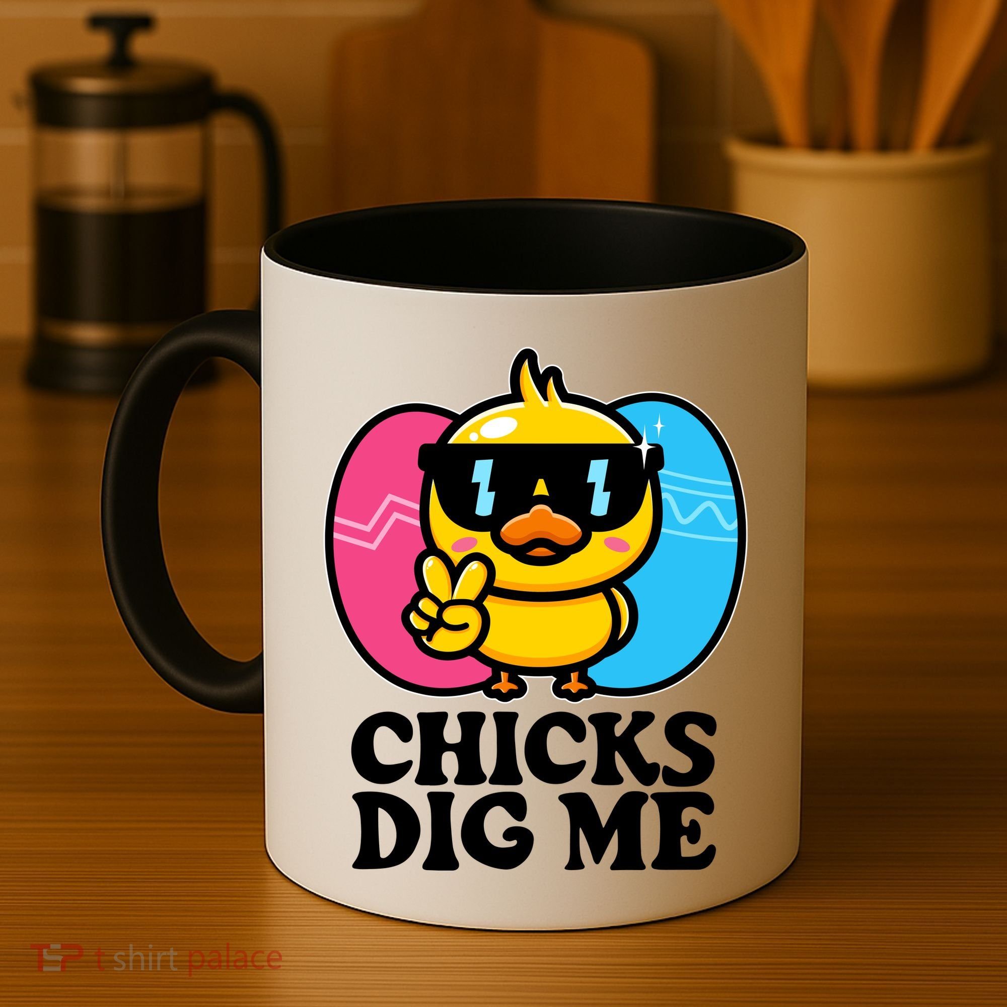 Funny Easter Chicks Dig Me Coffee Mug