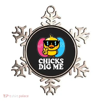Funny Easter Chicks Dig Me Ornament