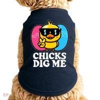 Funny Easter Chicks Dig Me Doggie Tank thumb 0
