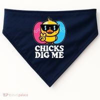 Funny Easter Chicks Dig Me USA-Made Doggie Bandana thumb 0