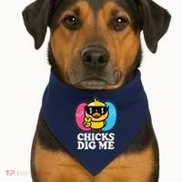 Funny Easter Chicks Dig Me USA-Made Doggie Bandana thumb 1