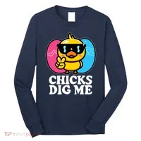 Funny Easter Chicks Dig Me Long Sleeve Shirt thumb 0