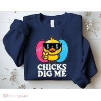 Funny Easter Chicks Dig Me Sweatshirt thumb 2