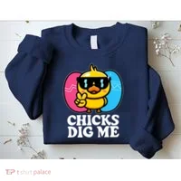 Funny Easter Chicks Dig Me Sweatshirt thumb 2