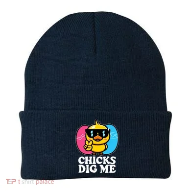 Funny Easter Chicks Dig Me Beanie