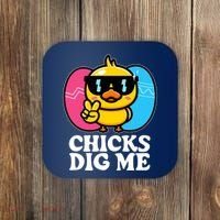 Funny Easter Chicks Dig Me Coaster thumb 0