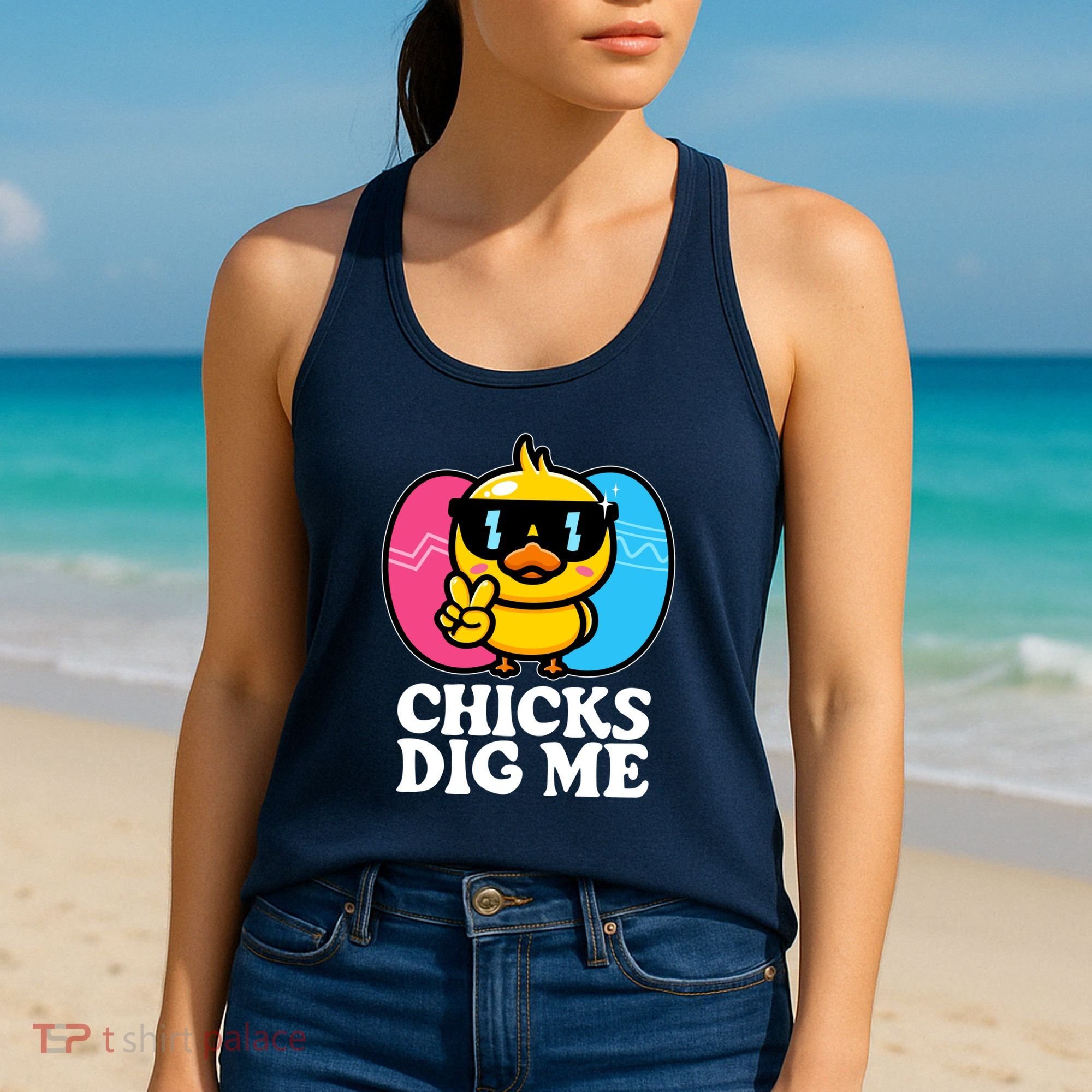 Funny Easter Chicks Dig Me Women's Tank Top