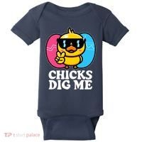 Funny Easter Chicks Dig Me Baby Bodysuit thumb 0