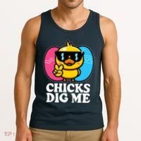 Funny Easter Chicks Dig Me Tank Top thumb 3