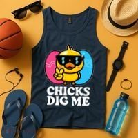 Funny Easter Chicks Dig Me Tank Top thumb 4