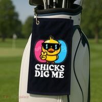 Funny Easter Chicks Dig Me Golf Towel thumb 2