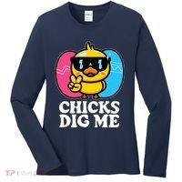 Funny Easter Chicks Dig Me Women's Long Sleeve Shirt thumb 0