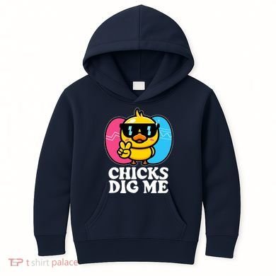Funny Easter Chicks Dig Me Kids Hoodie