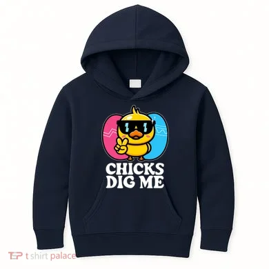 Funny Easter Chicks Dig Me Kids Hoodie