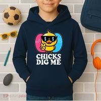 Funny Easter Chicks Dig Me Kids Hoodie thumb 2