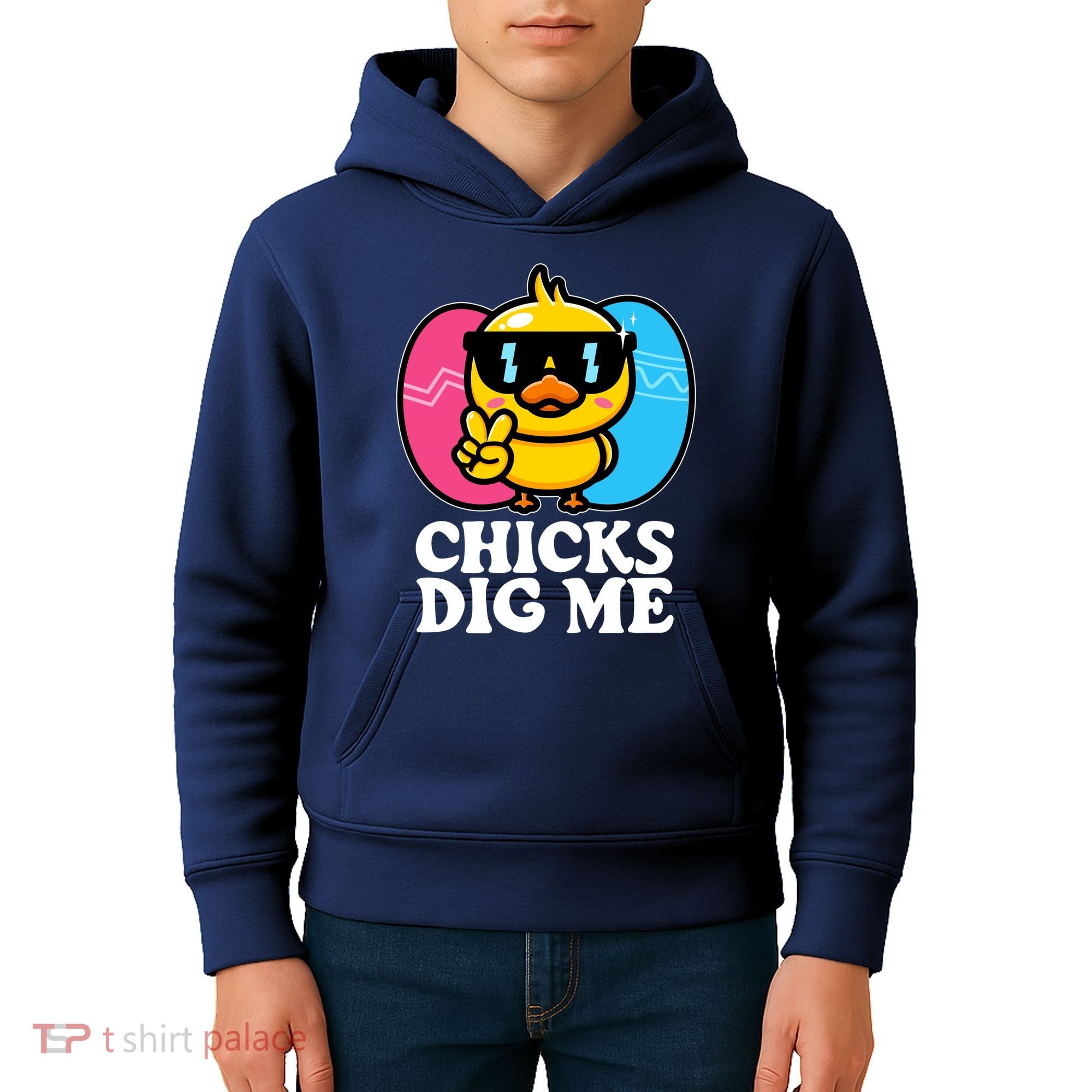 Funny Easter Chicks Dig Me Kids Hoodie