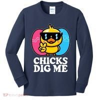 Funny Easter Chicks Dig Me Kids Long Sleeve Shirt thumb 0