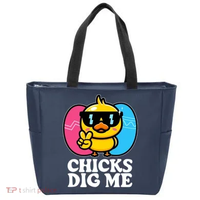 Funny Easter Chicks Dig Me Tote Bag