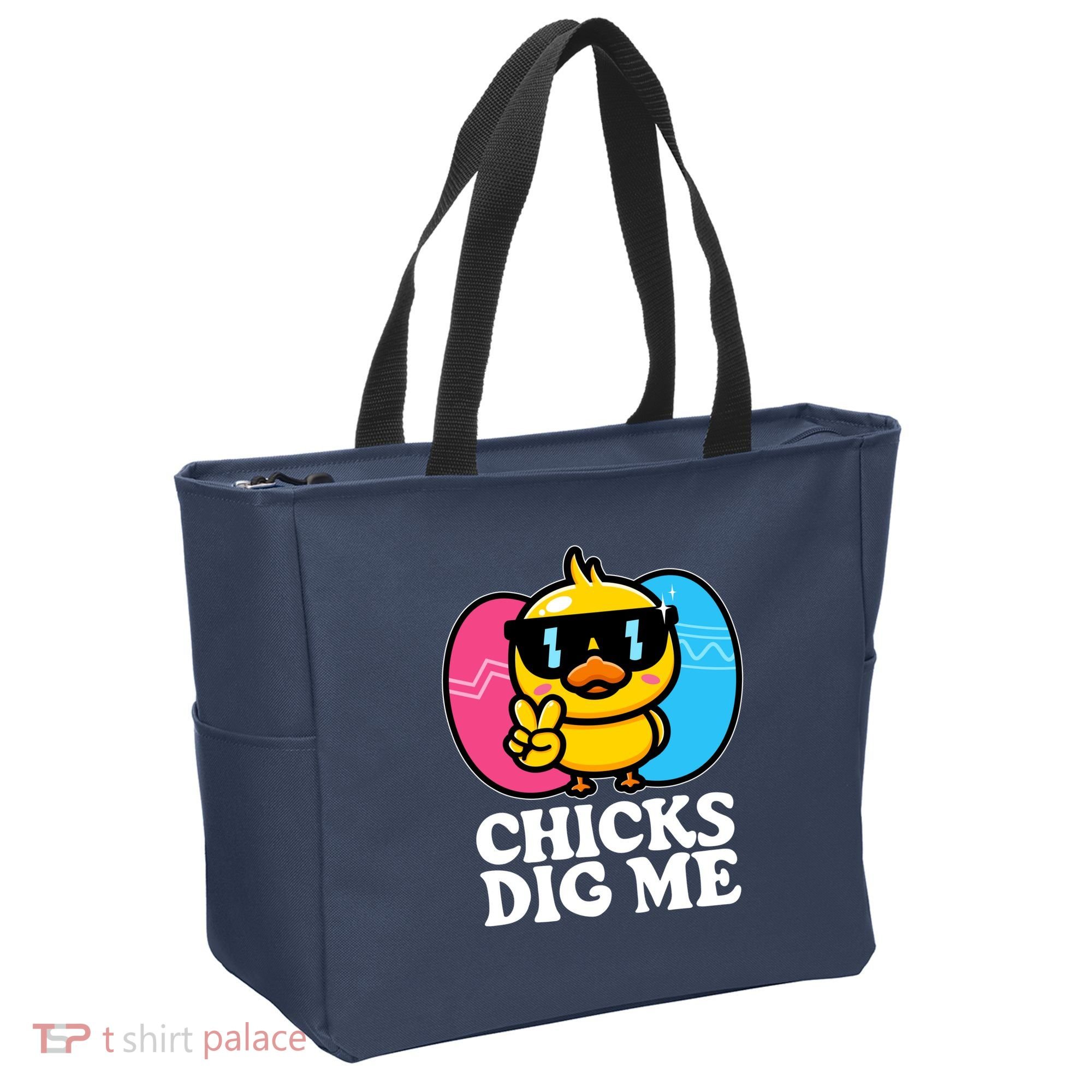 Funny Easter Chicks Dig Me Tote Bag
