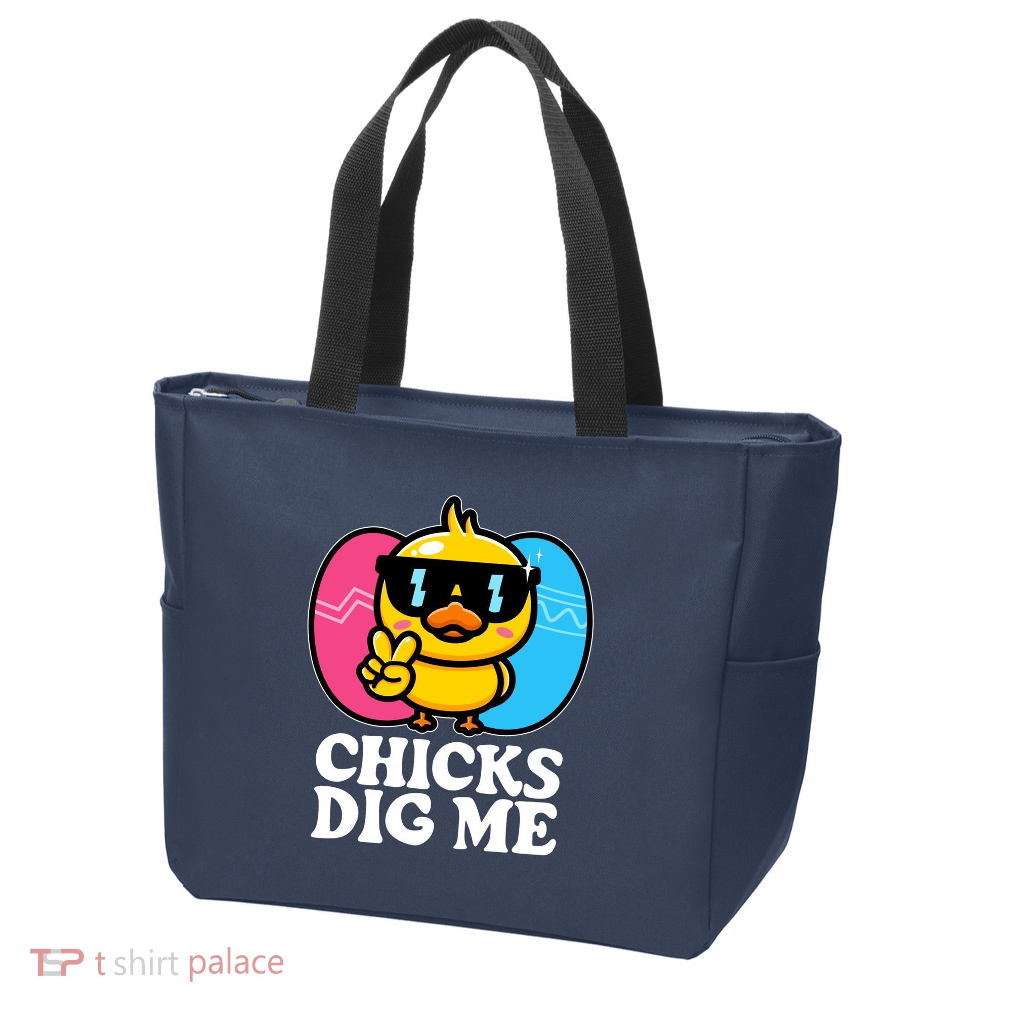 Funny Easter Chicks Dig Me Tote Bag
