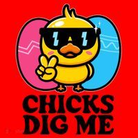 Funny Easter Chicks Dig Me Santa Hat thumb 1