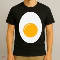 Fried Egg Cute Lazy Halloween Costume T-Shirt thumb 3