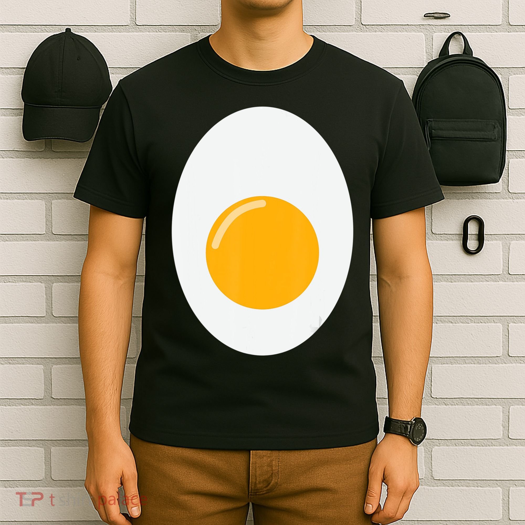 Fried Egg Cute Lazy Halloween Costume T-Shirt