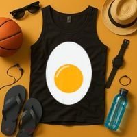 Fried Egg Cute Lazy Halloween Costume Tank Top thumb 4