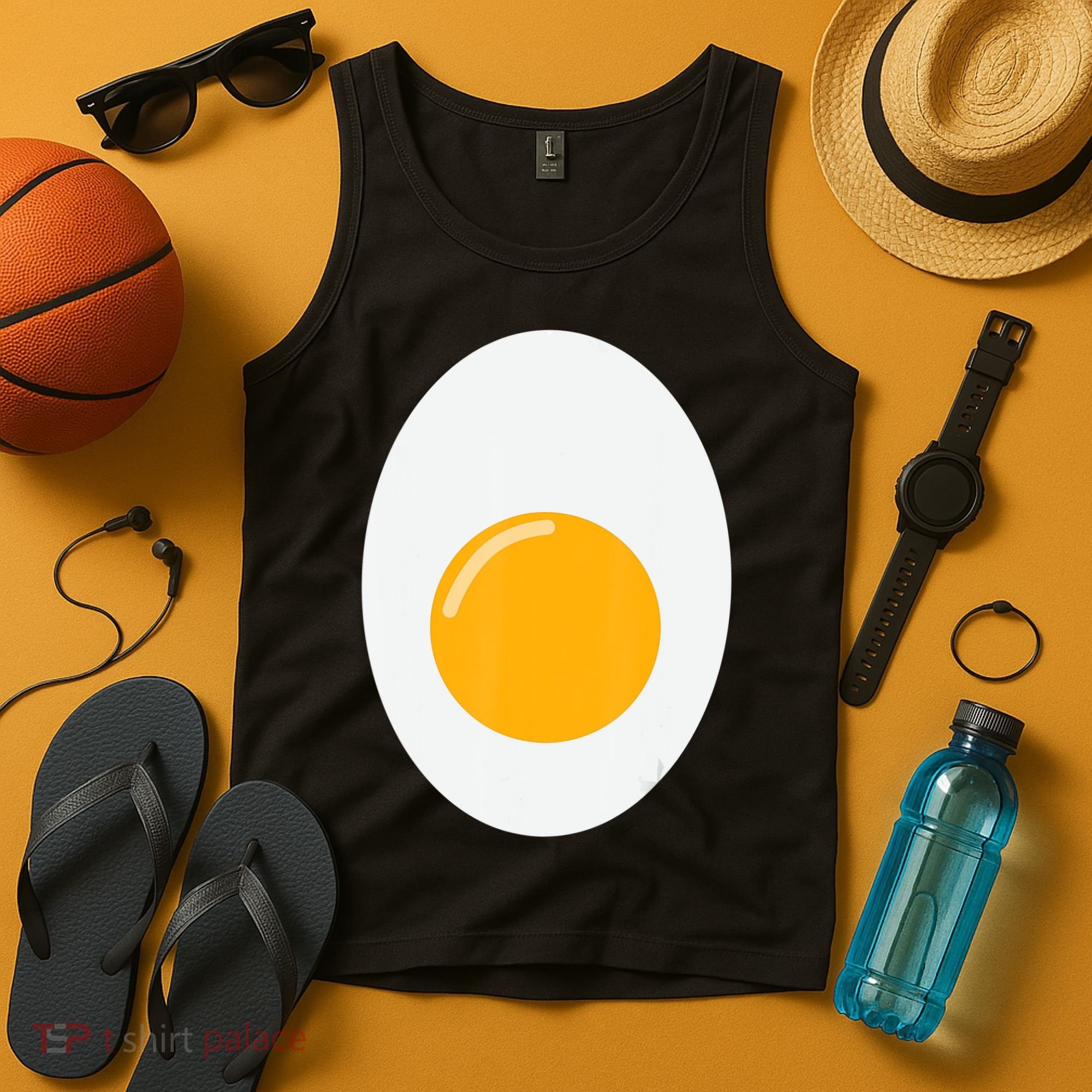 Fried Egg Cute Lazy Halloween Costume Tank Top
