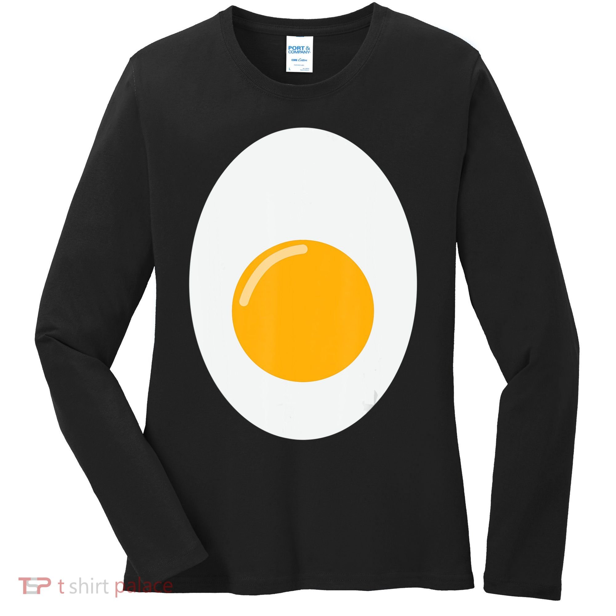 Fried Egg Cute Lazy Halloween Costume Women's Long Sleeve Shirt