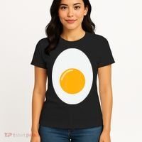Fried Egg Cute Lazy Halloween Costume Women's T-Shirt thumb 4
