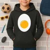 Fried Egg Cute Lazy Halloween Costume Kids Hoodie thumb 2