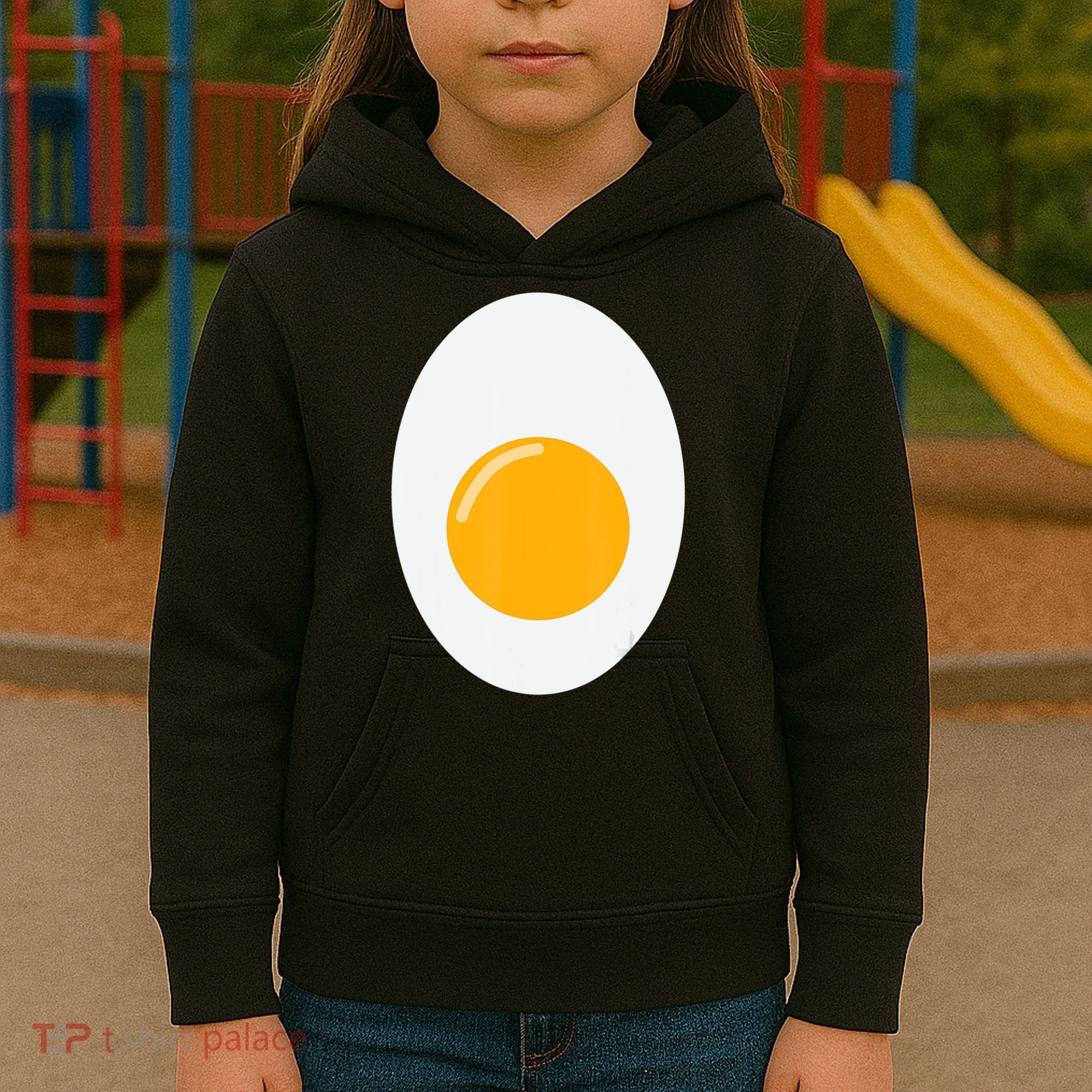 Fried Egg Cute Lazy Halloween Costume Kids Hoodie