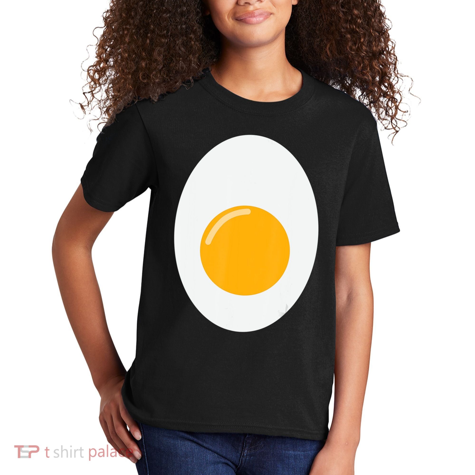 Fried Egg Cute Lazy Halloween Costume Kids T-Shirt