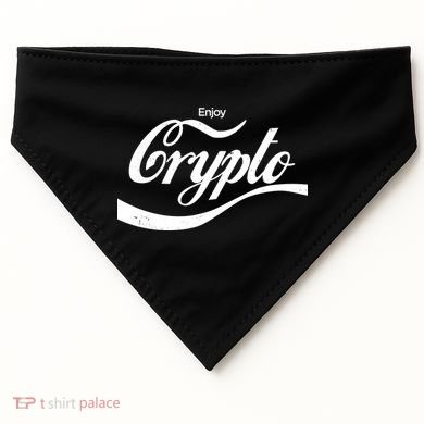 Funny Enjoy Crypto Cola Logo USA-Made Doggie Bandana