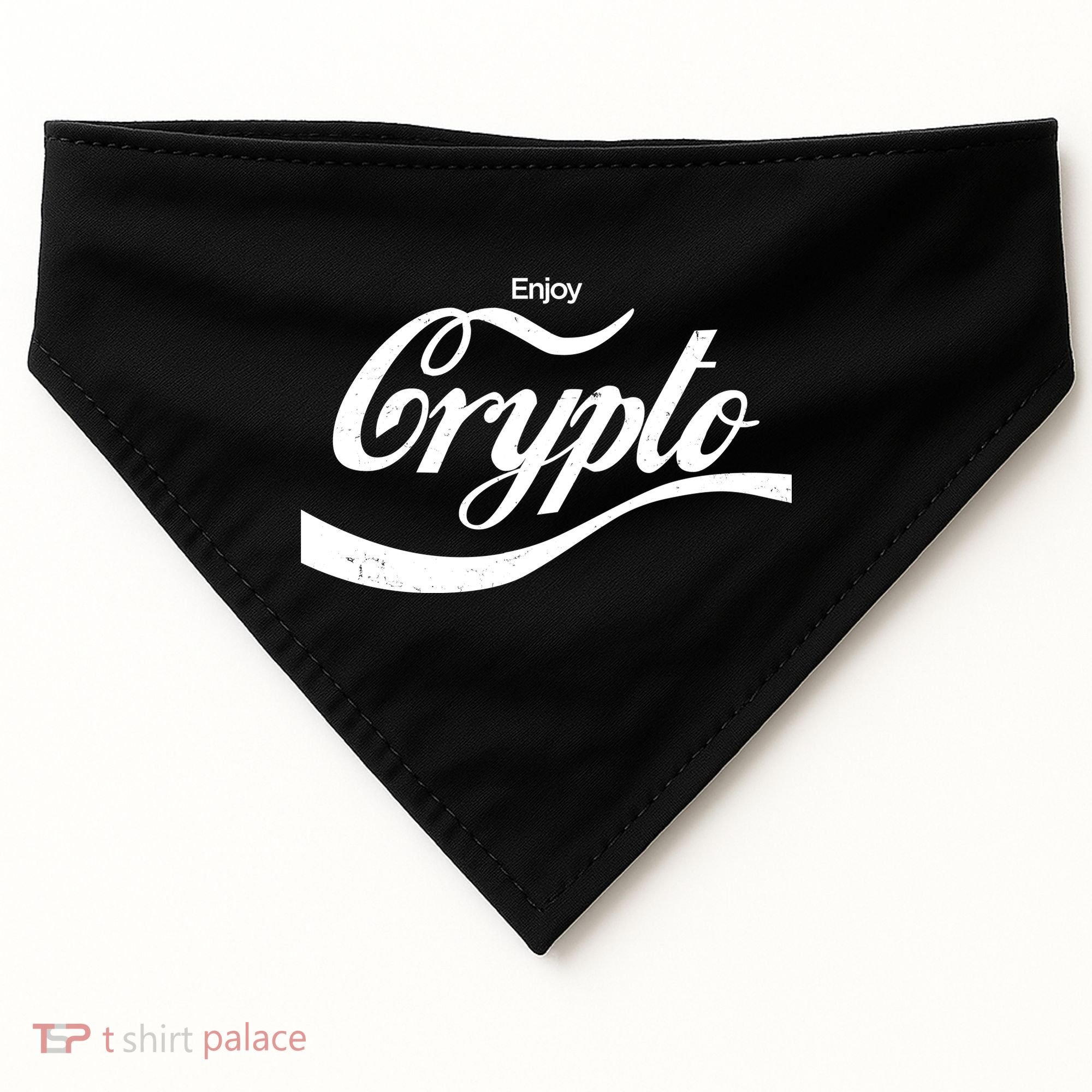 Funny Enjoy Crypto Cola Logo USA-Made Doggie Bandana