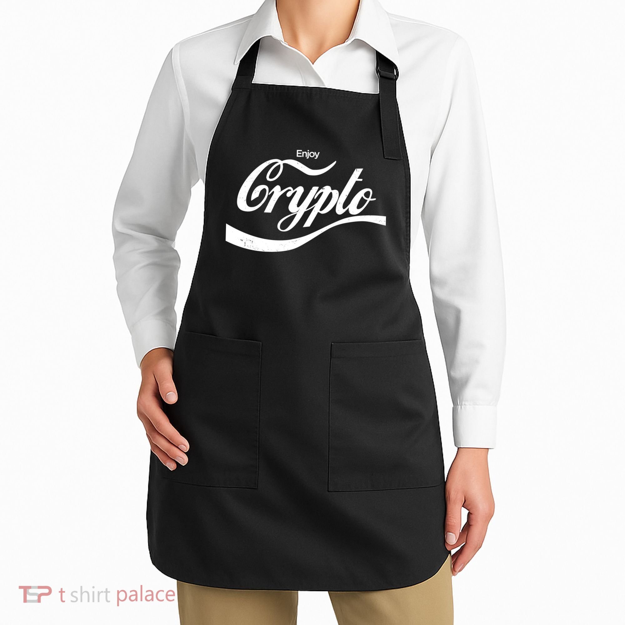 Funny Enjoy Crypto Cola Logo Apron