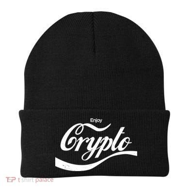 Funny Enjoy Crypto Cola Logo Beanie