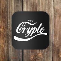 Funny Enjoy Crypto Cola Logo Coaster thumb 0