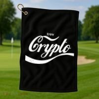 Funny Enjoy Crypto Cola Logo Golf Towel thumb 1