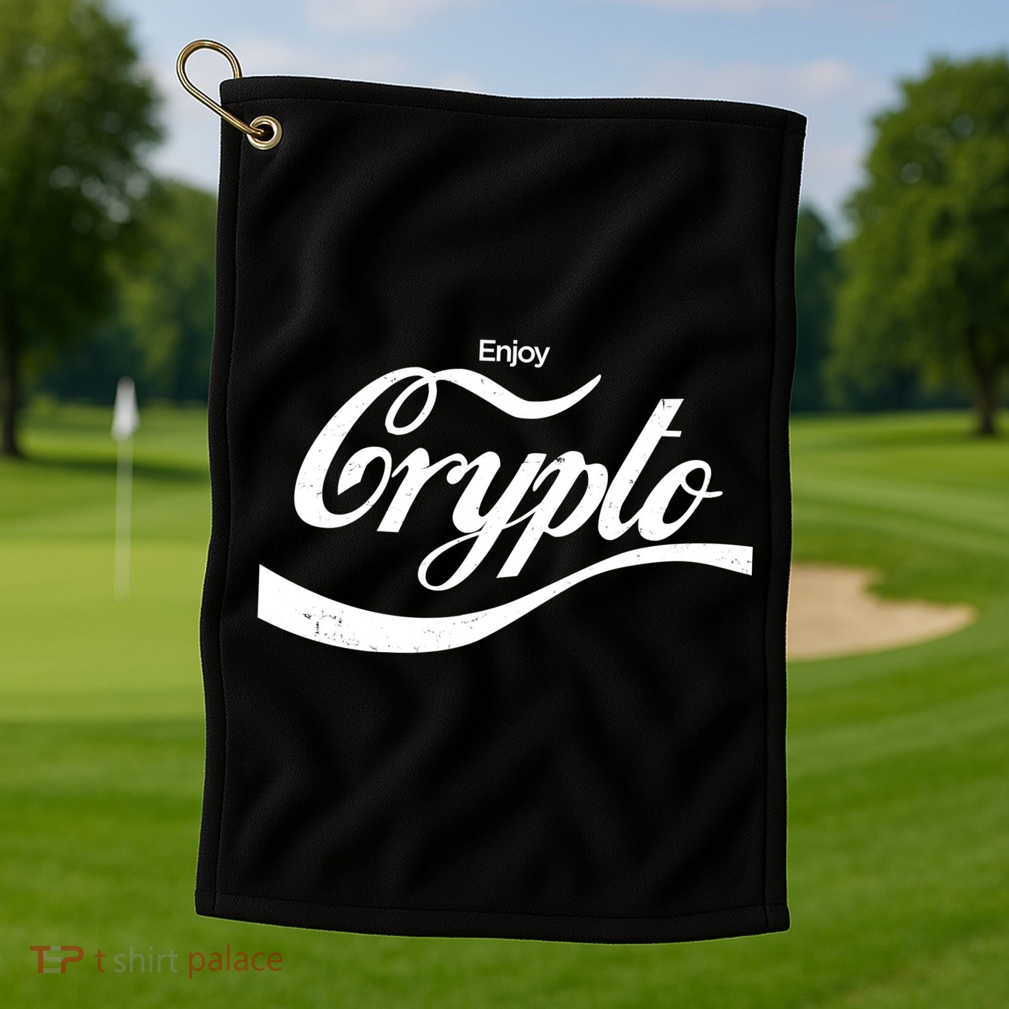 Funny Enjoy Crypto Cola Logo Golf Towel