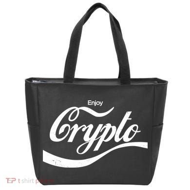 Funny Enjoy Crypto Cola Logo Tote Bag