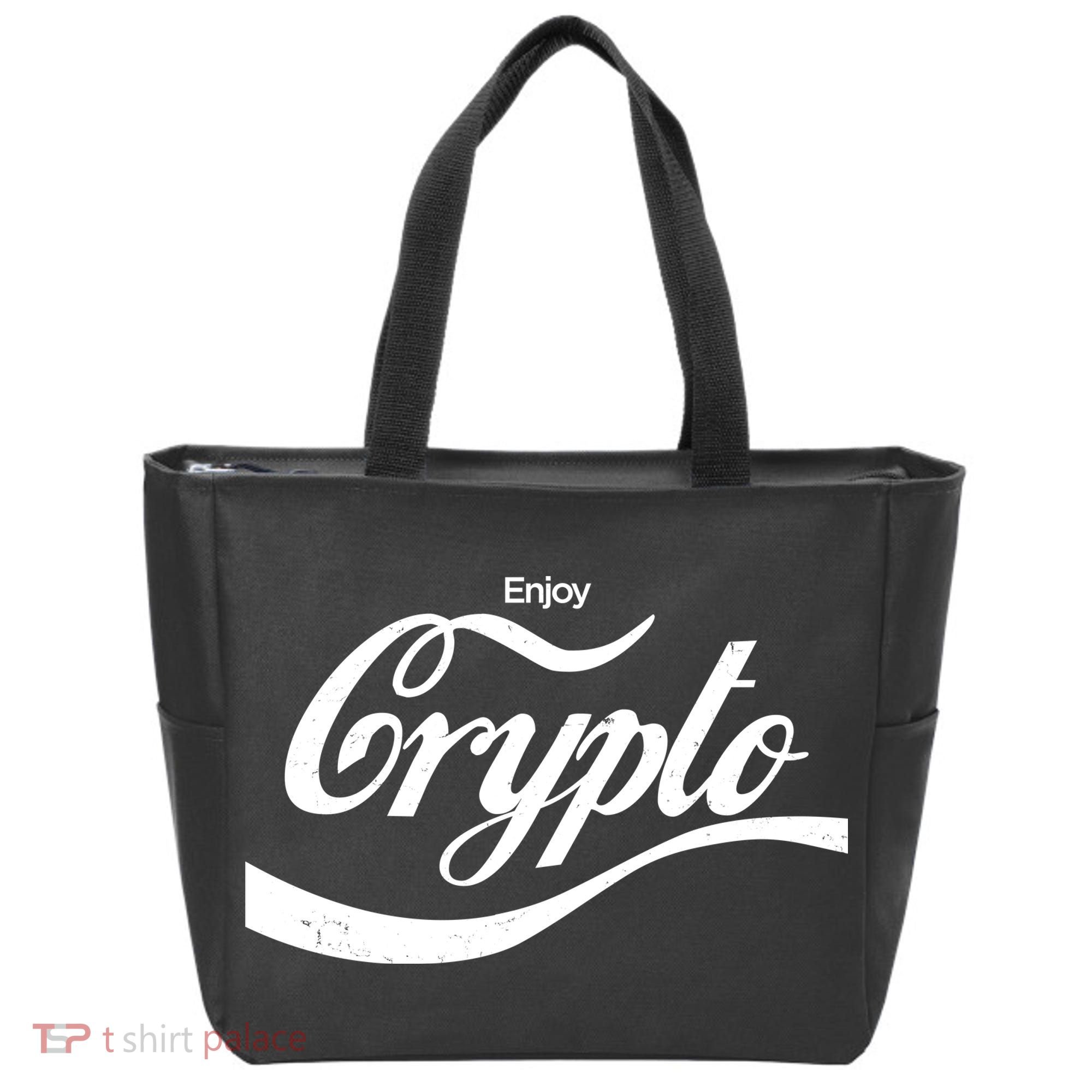 Funny Enjoy Crypto Cola Logo Tote Bag
