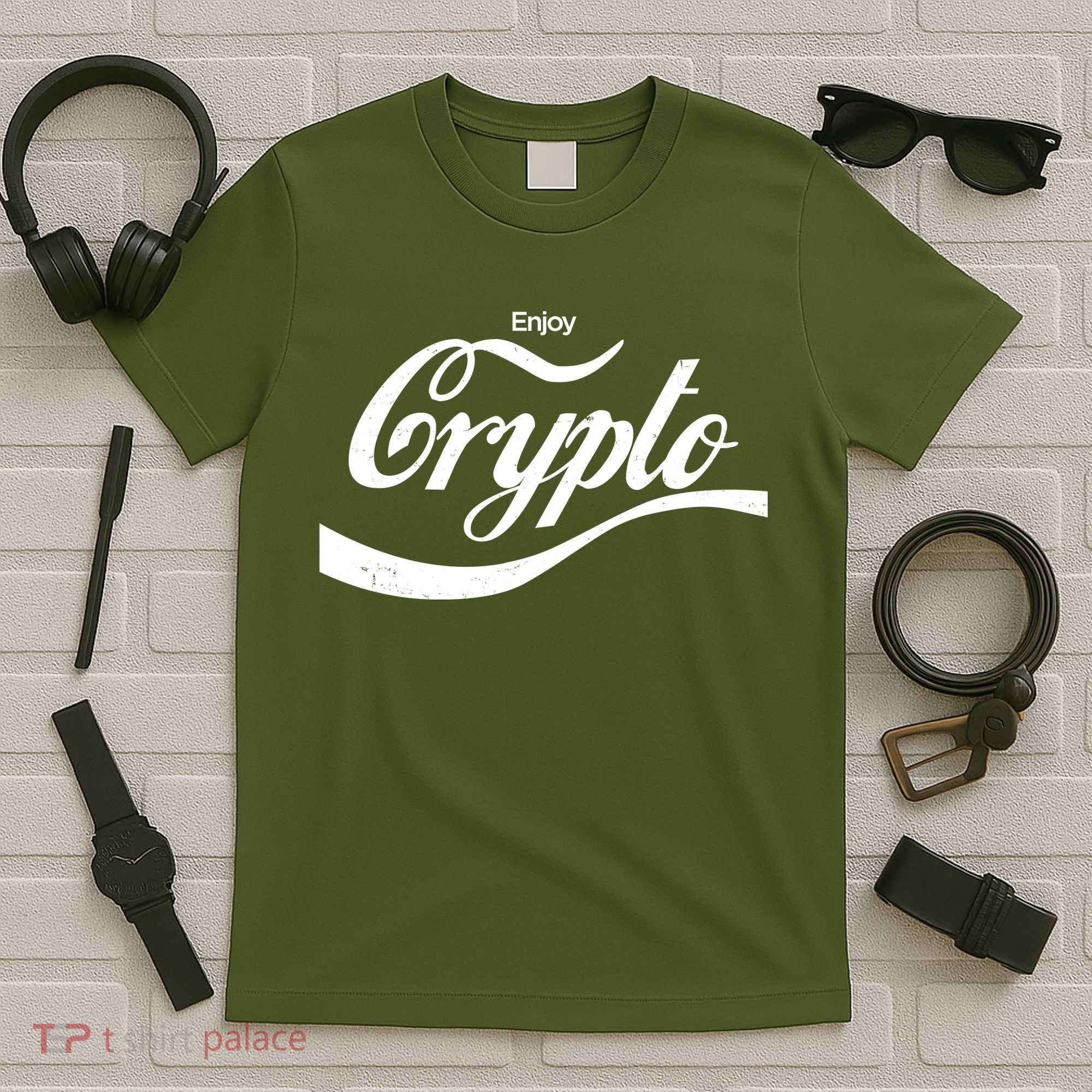 Funny Enjoy Crypto Cola Logo T-Shirt