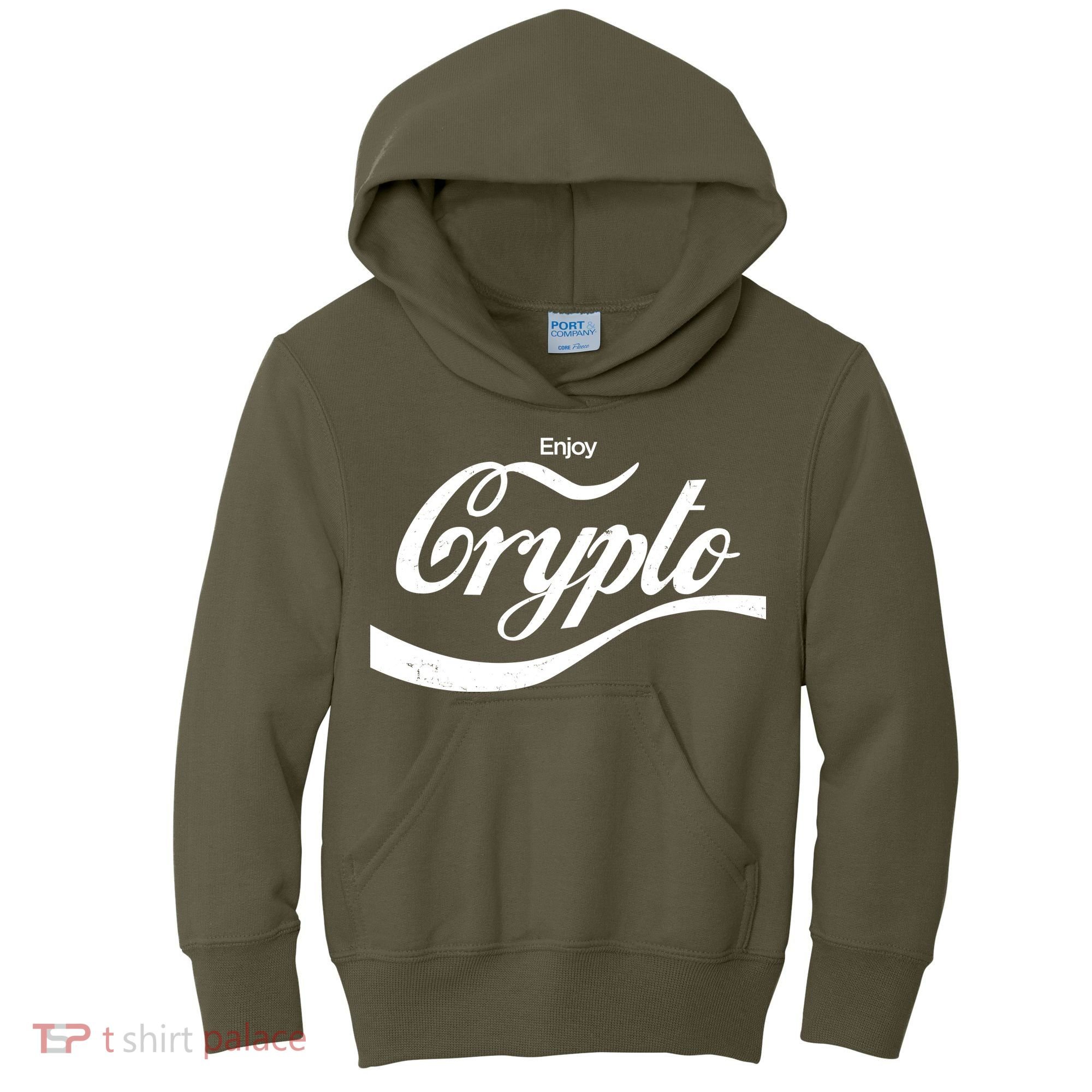 Funny Enjoy Crypto Cola Logo Kids Hoodie
