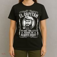 Funny El Capitan Is Always Right Pontoon Boat Captain Gift T-Shirt thumb 4