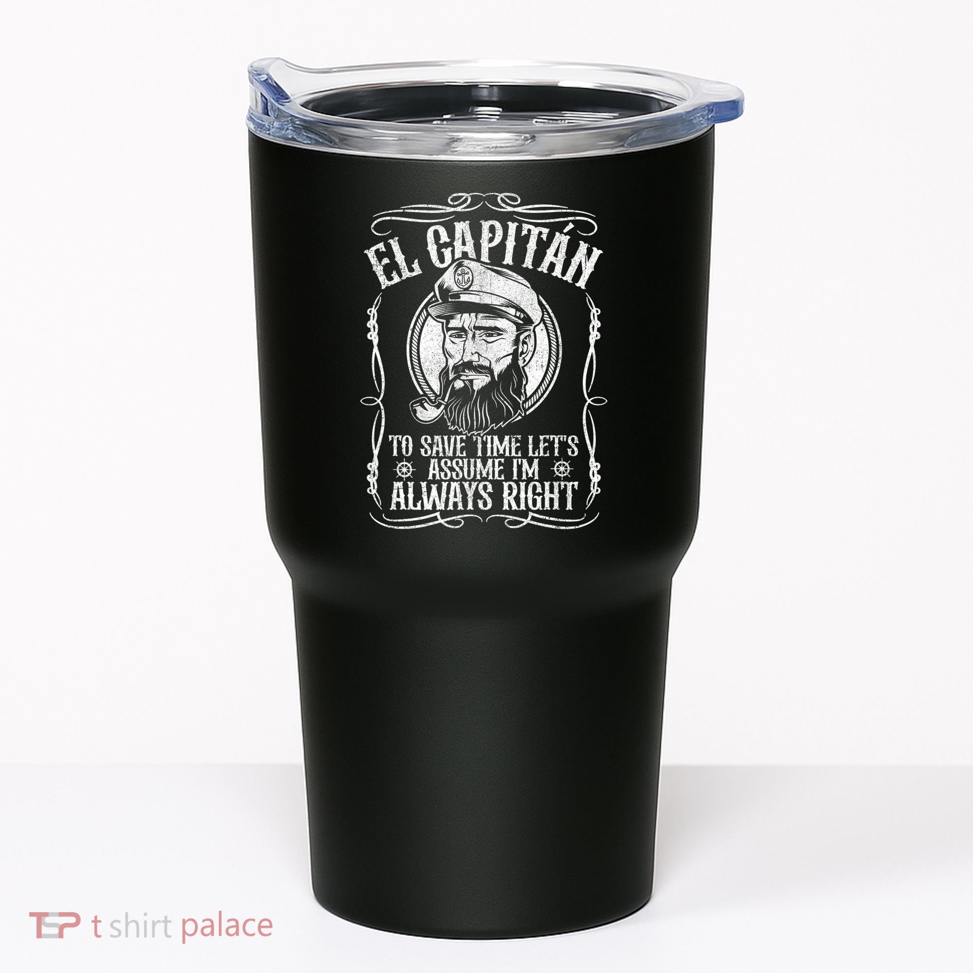 Funny El Capitan Is Always Right Pontoon Boat Captain Gift Tumbler