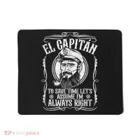 Funny El Capitan Is Always Right Pontoon Boat Captain Gift Mousepad thumb 0