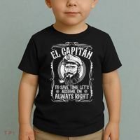 Funny El Capitan Is Always Right Pontoon Boat Captain Gift Toddler T-Shirt thumb 2