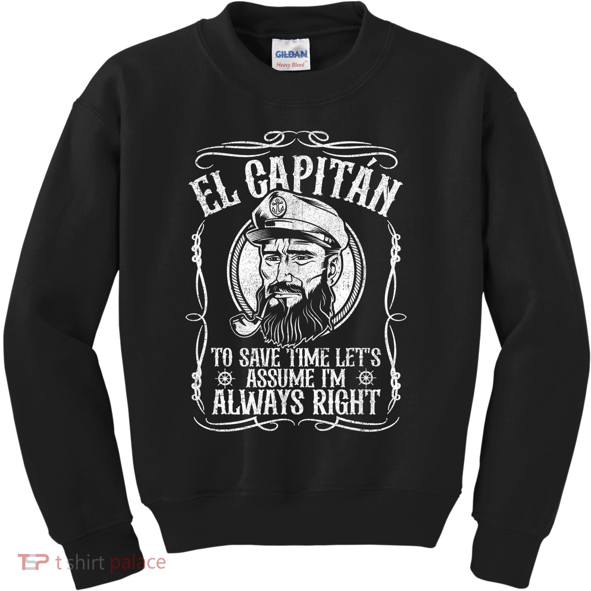 Funny El Capitan Is Always Right Pontoon Boat Captain Gift Kids Sweatshirt